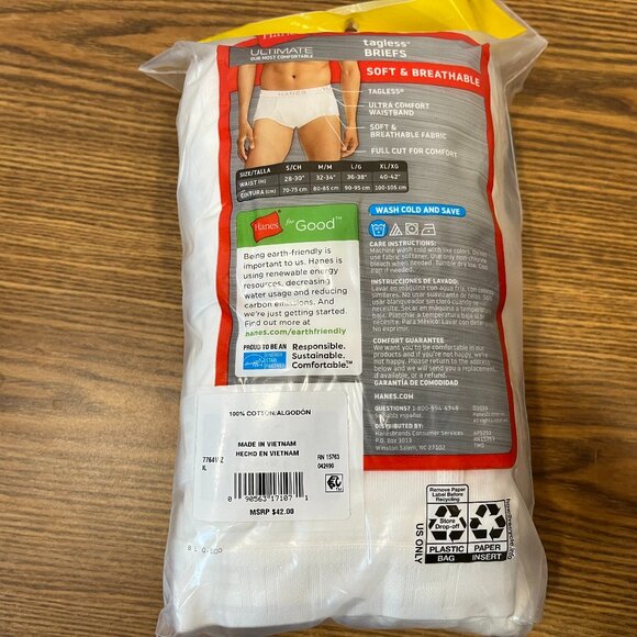 M101 Hanes Ultimate Men's Brief Underwear 8-Pack - Size XL (40-42) - NWT - Picture 6 of 6